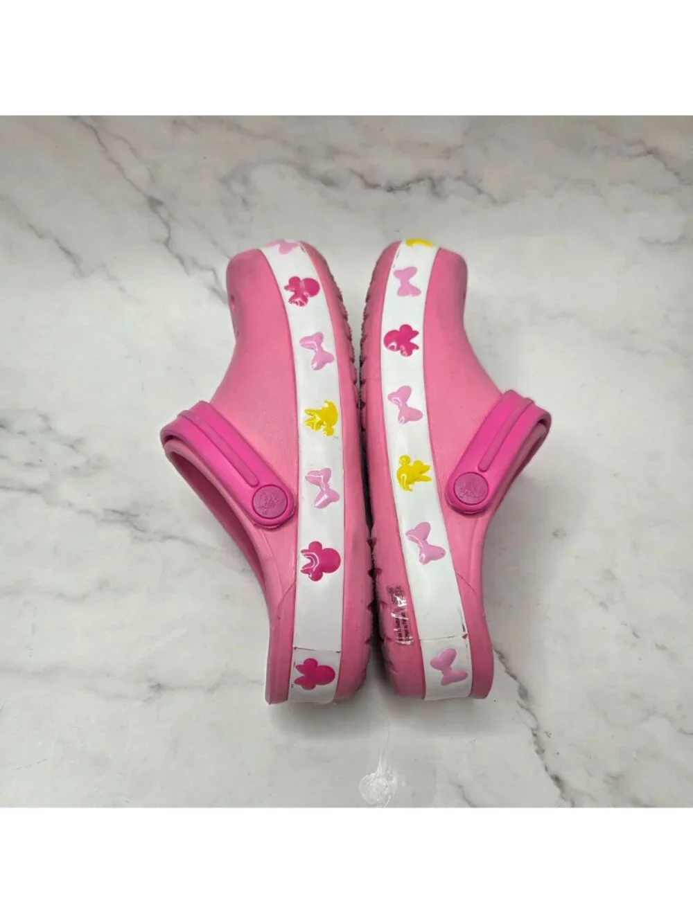 Crocs Disney Fun Lab Minnie Mouse Pink Clogs Sandals Light Up Shoes Girls 2 (J)
